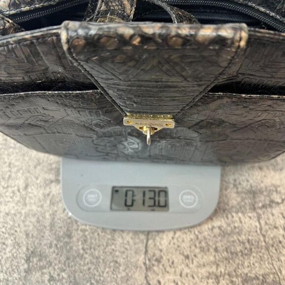 Albert Nipon Vintage Aztec Design Snakeprint / Reptile Leather Crossbody Bag Sma - Picture 11 of 12